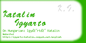 katalin igyarto business card